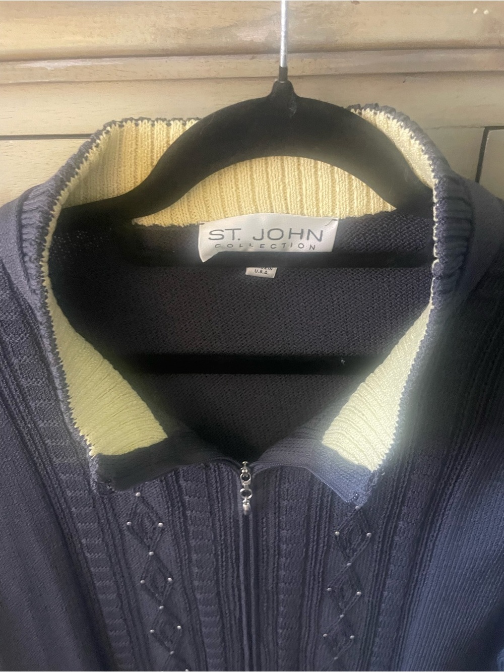 Classic St John Grey Zip-Front Women's Jacket - Picture 2 of 6